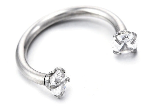 Piercing Septo Ferradura Nariz Cartilagem Pedra Zirconia Aço