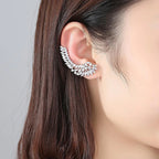 Brinco Ear Cuff Noiva Pedra Zirconia Dourado Festa Debutante