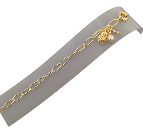 Pulseira Cartie Pérola Zirconia Coração Fecho Boia Grande