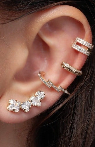 Piercing Argola Fake Falso Dourado Ou Prata Pedra Zirconia