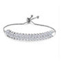 Pulseira Bracelete Prata Com Zircônia Noiva Debutante Festa