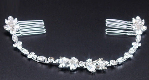 Tiara Headband Testeira Arranjo Noiva Strass Prata Dourada