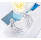 Brinco Ear Cuff Noiva Pedra Zirconia Prata Festa Debutante