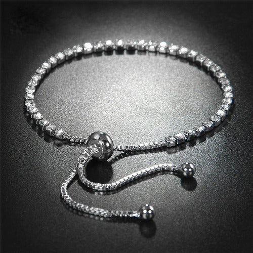 Pulseira Bracelete Prata Com Pedra Zircônia Noiva Debutante