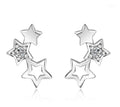 Brinco Infantil Pequeno Estrela Pedra Zirconia F Prata