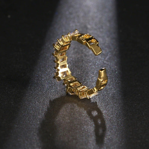 Anel Noiva Pedra Zirconia Festa Prata Ou Dourado Casamento