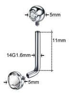 Piercing Íntimo Genital Christina Pedra Cristal 100% Titânio