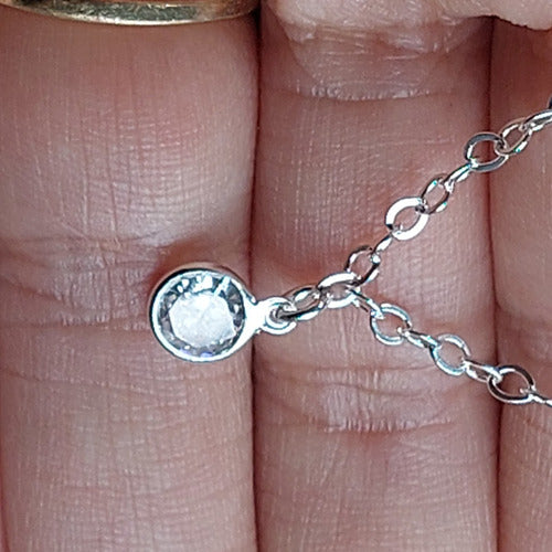 Pulseira Bracelete Prata 925 Legítima Pedra Zirconia Pt Luz