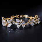 Pulseira Bracelete Dourada Com Zircônia Noiva Debutante