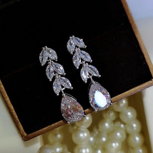 Brinco Noiva Pedra Zirconia Gota Debutante Delicado Pequeno