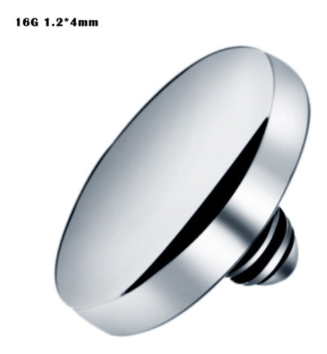 Piercing Microdermal Titânino Chapa Redonda Prata 4 Mm Topo