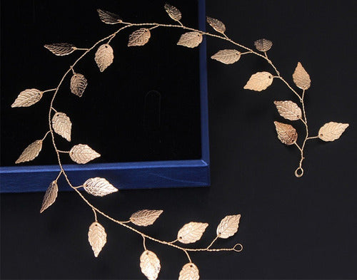 Tiara Arranjo Enfeite Cabelo Noiva Dourado Prata Folha Grega