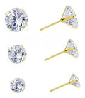 Trio De Brinco Pedra Zirconia Ponto De Luz 3 Pares 4 5 6 Mm