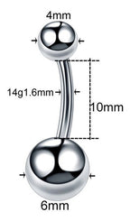 Piercing De Umbigo 100% Titânio Pequeno