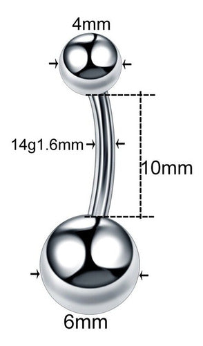 Piercing De Umbigo 100% Titânio Pequeno