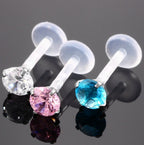 Piercing Tragus Labret Pt De Luz Aço Bioplast Zirconia 3 Mm