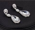 Brinco Noiva Pedra Zirconia Prata Festa Gota Luxo Debutante