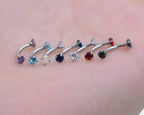 Piercing Sombracelha Banana Aço Cirúrgic Pedra Zircônia 3 Mm