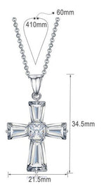 Colar Gargantilha Cruz Crucifixo Noiva Zirconia Prata