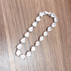 Pulseira Bracelete Prata Pedra Zircônia Noiva Debutante Gota