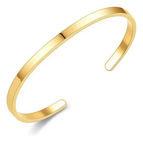 Pulseira Bracelete Prata Ou Dourada Aço Inoxidável Inox Liso