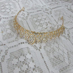 Coroa Tiara Arranjo Cabelo Noiva Strass Dourada Ouro
