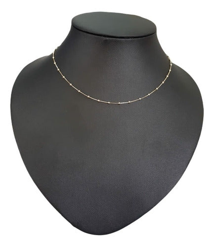 Colar De Bolinhas F. Ouro 18k Dourado Semi Joia 60 Cm