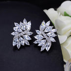 Brinco De Pressão Com Zirconia Noiva Casamento Prata Fixo