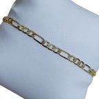 Pulseira Bracelete Masculina Folheada A Ouro 18k Figaro 3x1