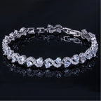 Pulseira Bracelete Prata Ou Dourada Zircônia Noiva Debutante