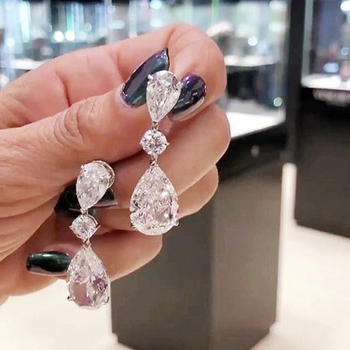Brinco Noiva Pedra Zirconia Prata Gota Debutante Pequeno