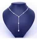 Colar Gravatinha Pedra Zirconia Prata Noiva Festa Gota Forma