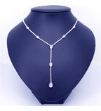 Colar Gravatinha Pedra Zirconia Prata Noiva Festa Gota Forma