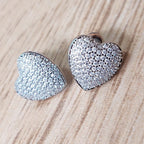 Brinco Noiva Festa Coração Pedra Zirconia  Folheado Ouro 18k