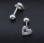 Piercing Tragus Cartilagem Coração Zirconia 6mm