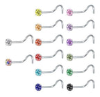 14 Piercing Nariz Nostril Aço Pedra Zirconia 2 Mm Atacado