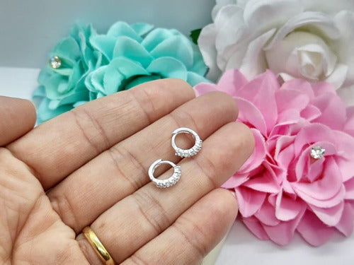 Piercing Cartilagem Brinco Argola Prata Pedra Zirconia 8 Mm