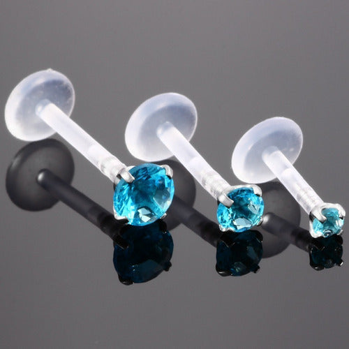 Piercing Tragus Labret Pt De Luz Aço Bioplast Zirconia 3 Mm