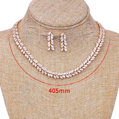 Conjunto Colar E Brinco Noiva Zircônia Prata Festa Debutante