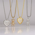 Colar Pingente Urso Ted Bear Pedras Zirconias Dourado F Ouro