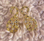 Brinco Dourado Noiva Pedra Zirconia Verde Azul Preto Festa