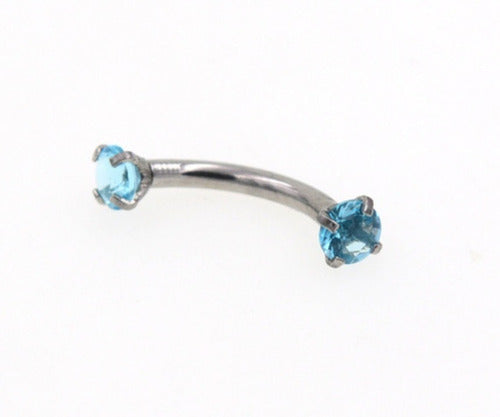 Piercing Sombracelha Banana Aço Cirúrgic Pedra Zircônia 3 Mm