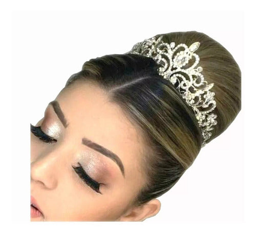 Coroa Tiara Prata Noiva Strass Debutante Barata Com Pente