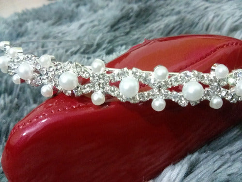Tiara Noiva Dama Daminha Debutante Strass Pérola