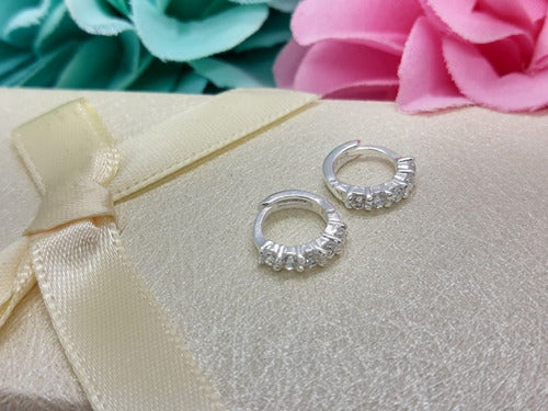 Piercing Cartilagem Brinco Argola Prata Pedra Zirconia 8 Mm