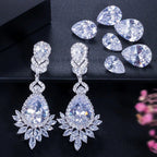 Brinco Verde Madrinha Zirconia Prata Festa Debutante Grande