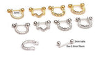 Piercing Argola Helix Dourado Ou Prata Pedra Zirconia 8 Mm