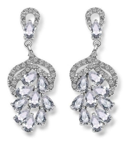Brinco Noiva Zirconia Prata Festa Formatura Debutante