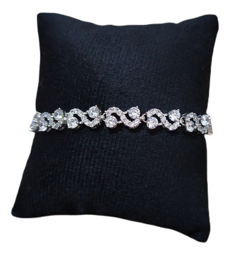 Pulseira Bracelete Prata Ou Dourada Zircônia Noiva Debutante