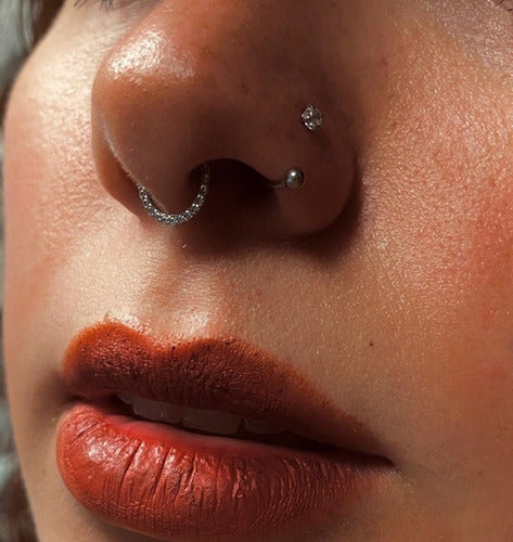 Piercing Ferradura Nariz Cartilagem Pedra Zirconia Aço Cirúr